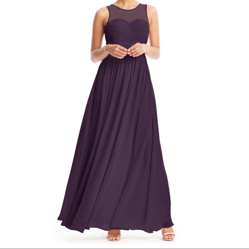Plum Azazie bridesmaid dress